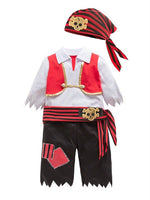Unisex Little Boys Girls Pirate Halloween Costume 4pcs Set Cosplay Event Parties Stage Performance Outfit