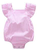 Toddler Baby Girls Pink Stripe Sleeveless Bodysuit Romper Jumpsuit Outfits Summer Sunsuit