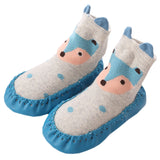 Unisex Baby Toddler Animals Print Cotton Socks Slipper Anti-Slip Crib Shoes - Sold per 1 Pair
