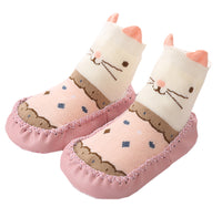 Unisex Baby Toddler Animals Print Cotton Socks Slipper Anti-Slip Crib Shoes - Sold per 1 Pair