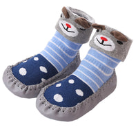 Unisex Baby Toddler Animals Print Cotton Socks Slipper Anti-Slip Crib Shoes - Sold per 1 Pair