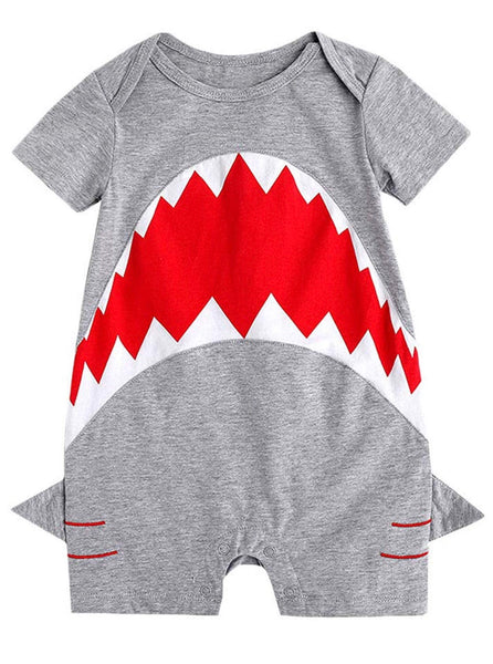 Newborn Baby Boys Shark Short Sleeve Cotton Jumpsuit Romper - Bilo store